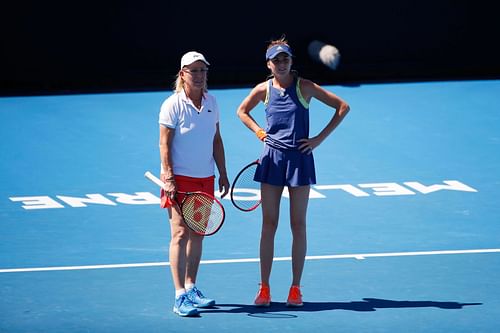 Martina Navratilova and Daniela Hantuchova at the 2018 Australian Open