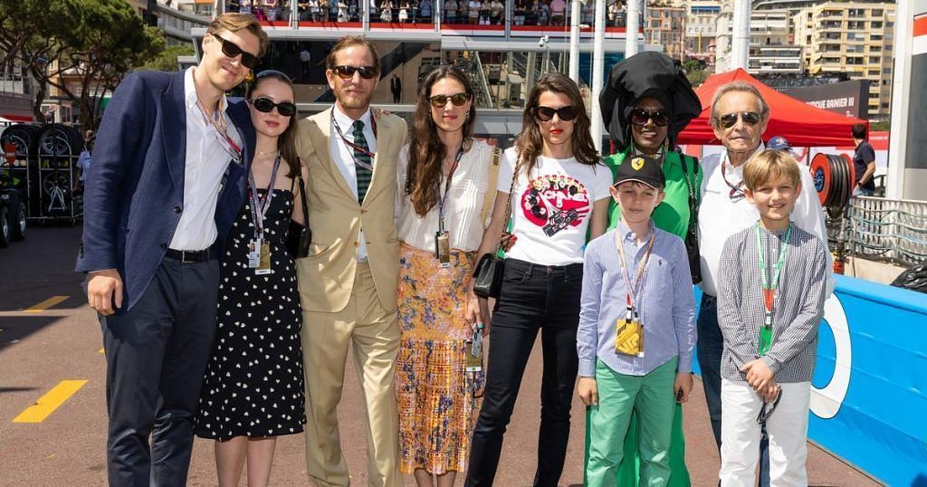 Charlotte Casiraghi with her family at the Monaco GP