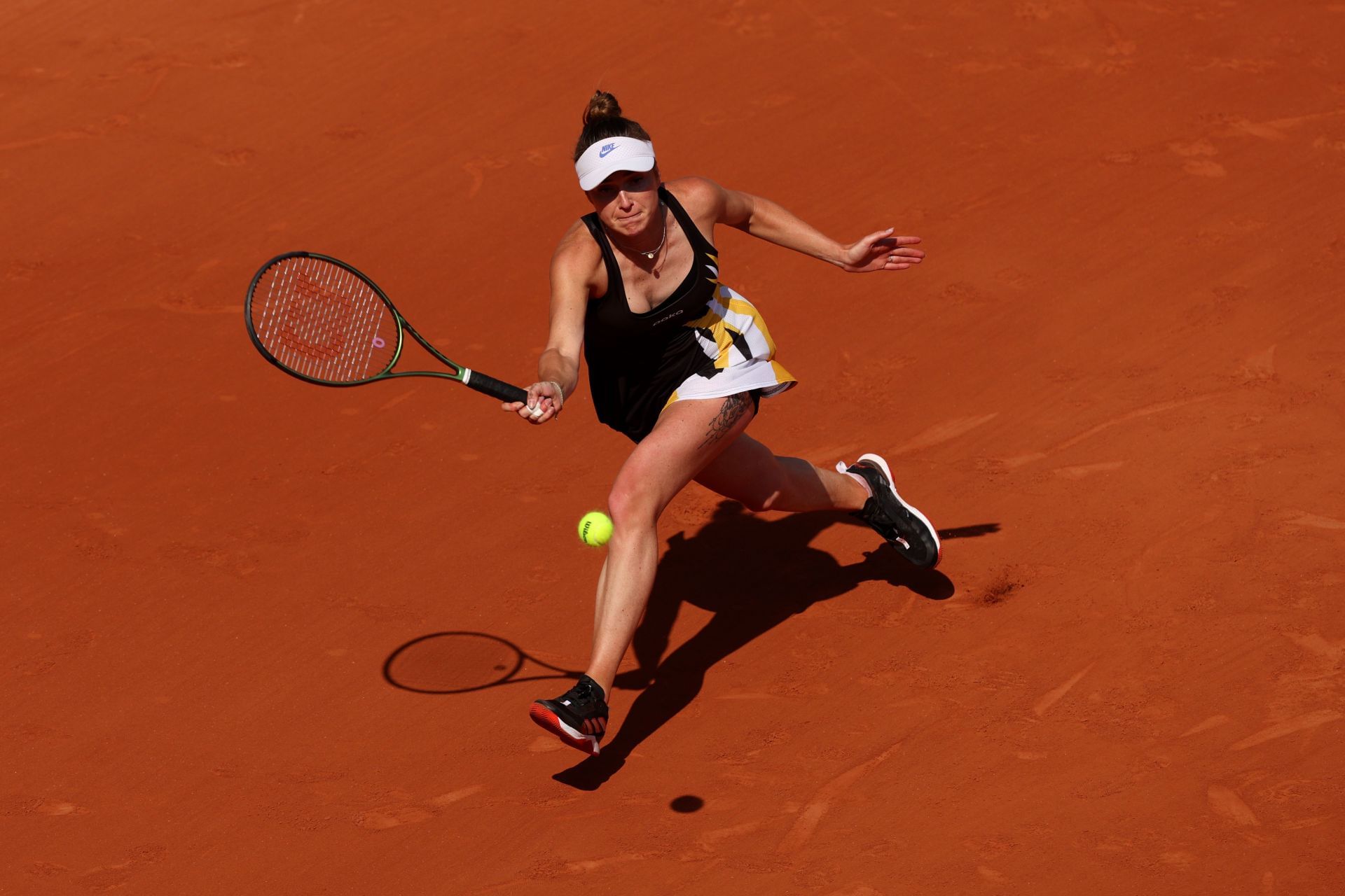 Elina Svitolina in action at the 2023 French Open - Day Two.