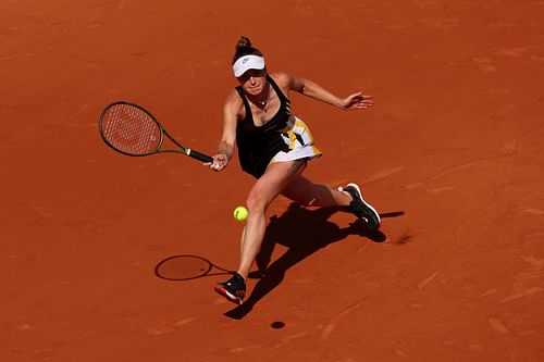 Elina Svitolina in action at the 2023 French Open - Day Two.