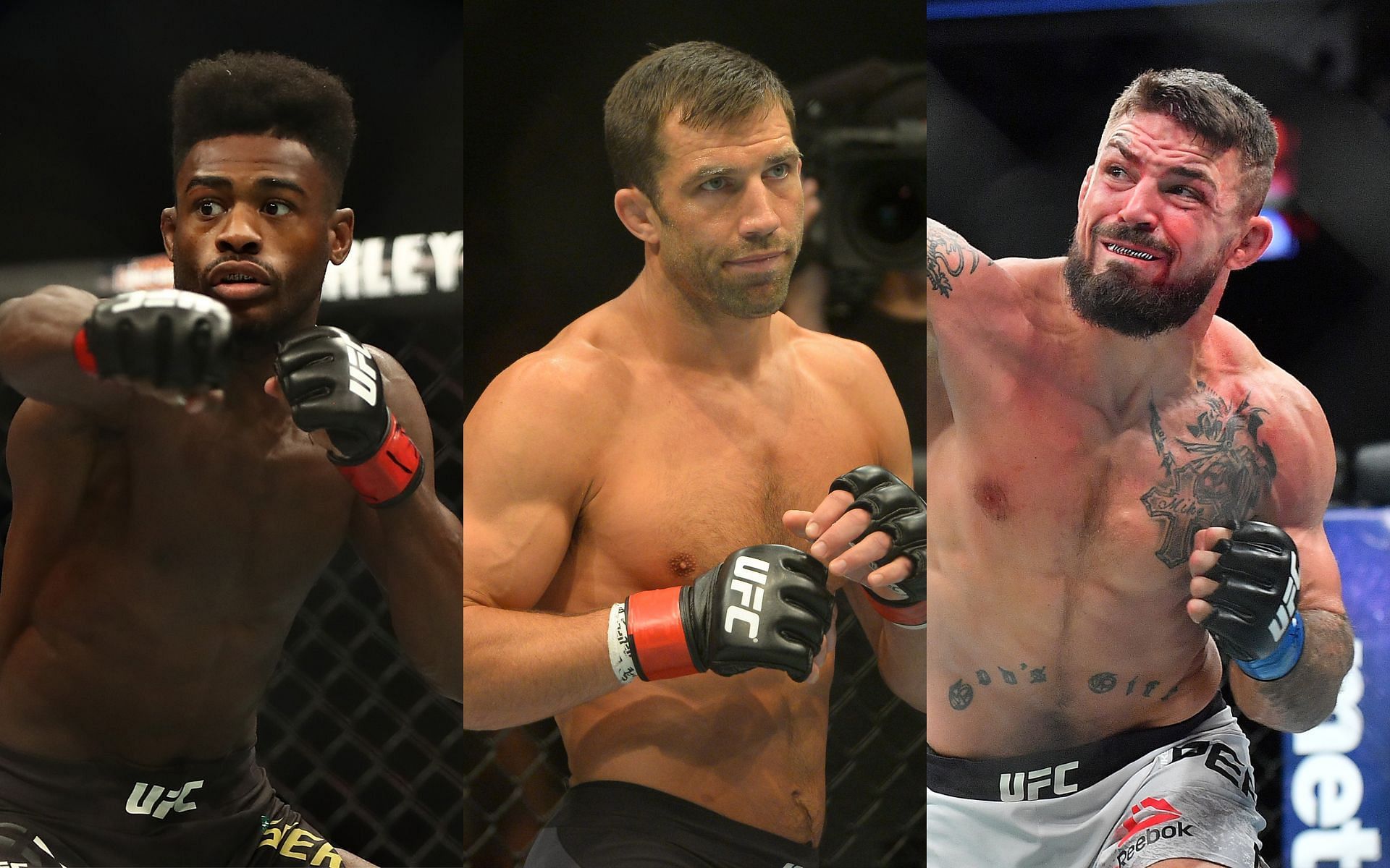 Aljamain Sterling (Left), Luke Rockhold (Middle), and Mike Perry (Right)