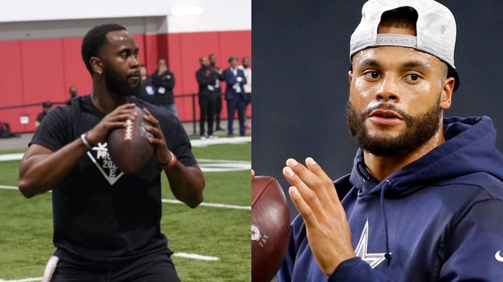 The Dallas Cowboys are looking to work Matthew McKay (left) potentially as Dak Prescott