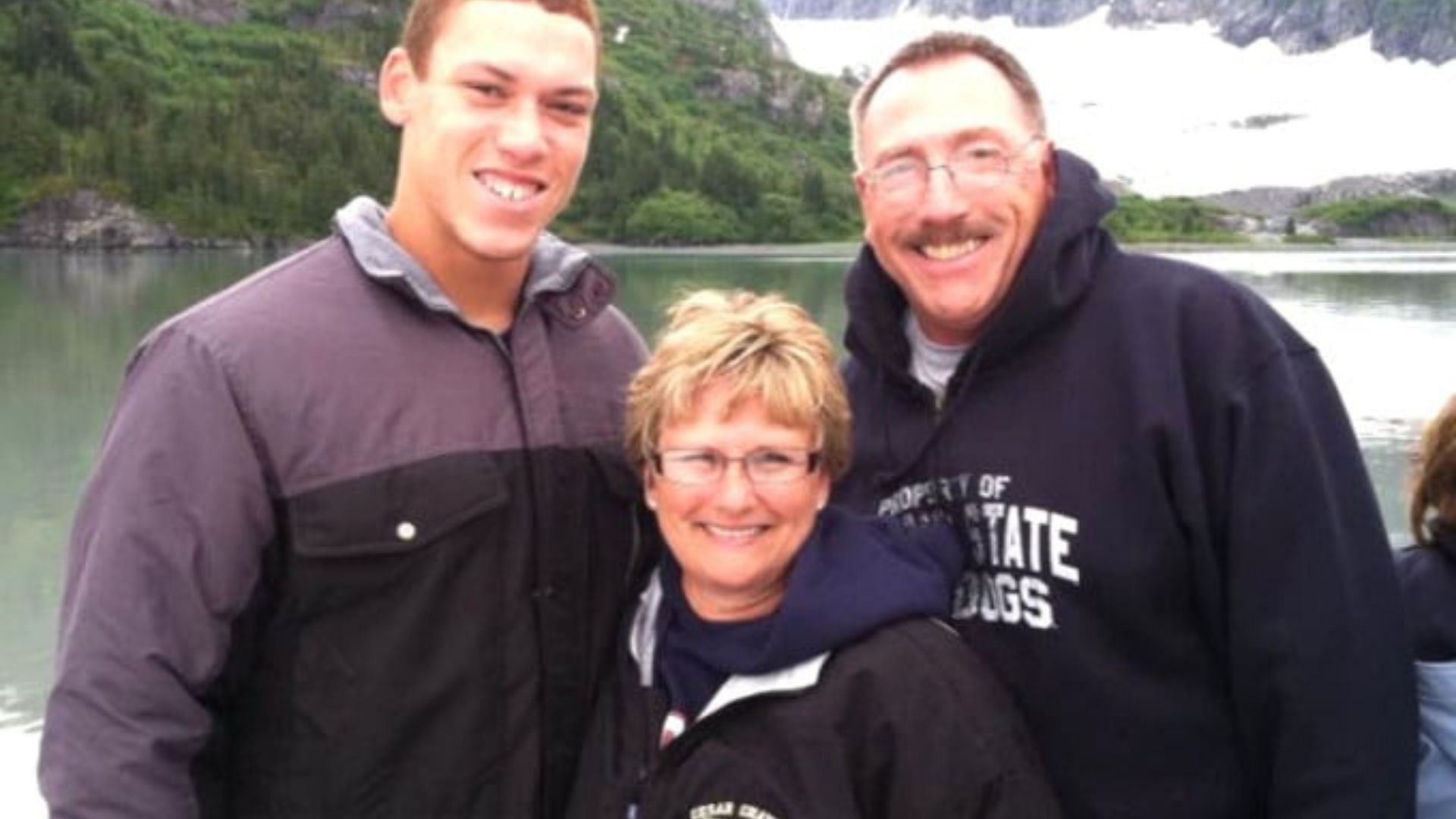 Aaron Judge with his mother Patty Judge