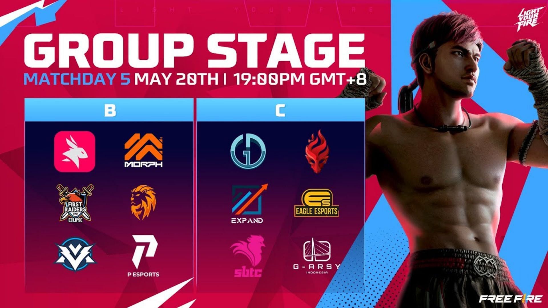 Day 5 of FFSI Group Stage will take place on May 20 (Image via Garena)