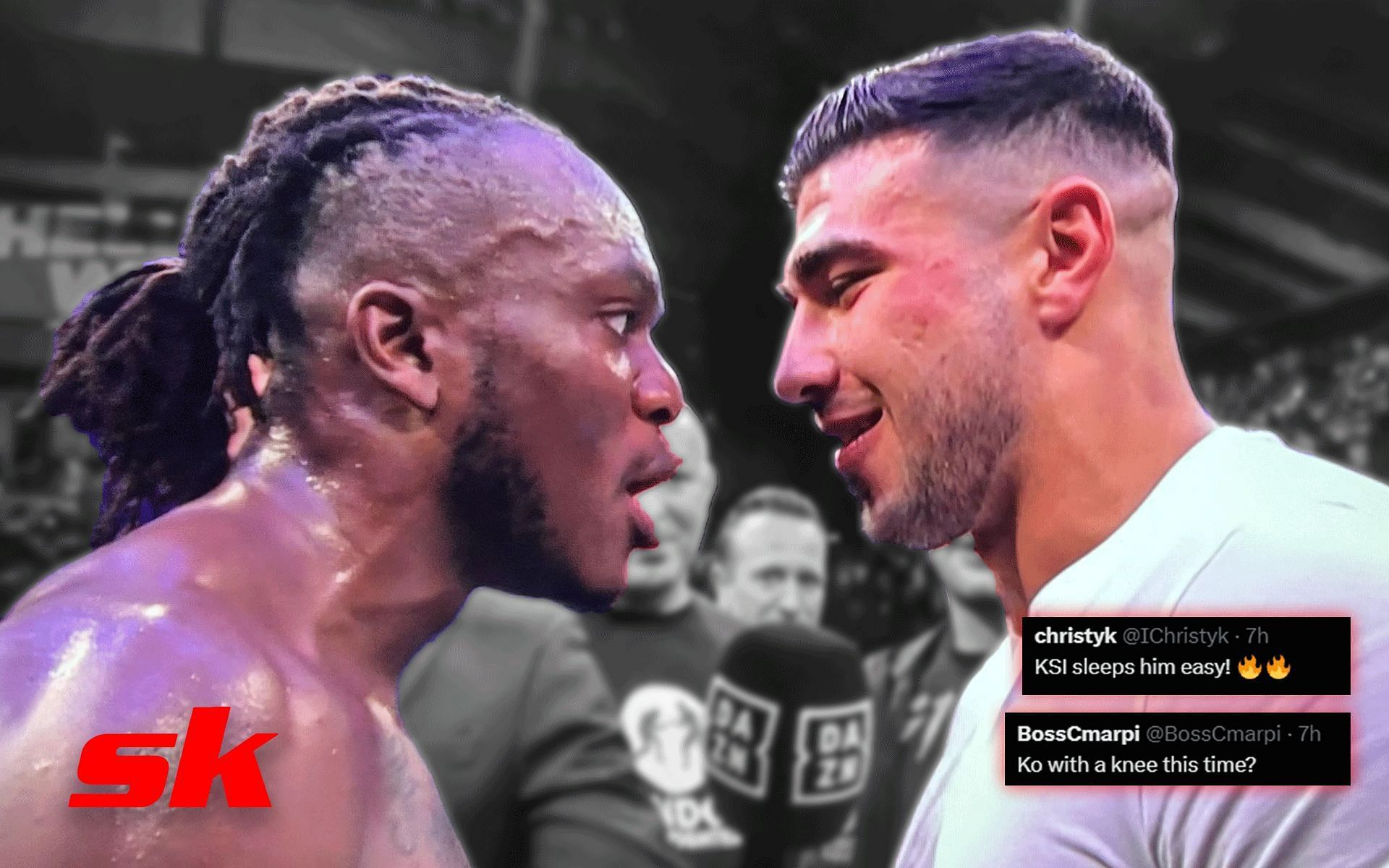 KSI and Tommy Fury faced off on May 13 [Image credits: @DAZNBoxing on Twitter]