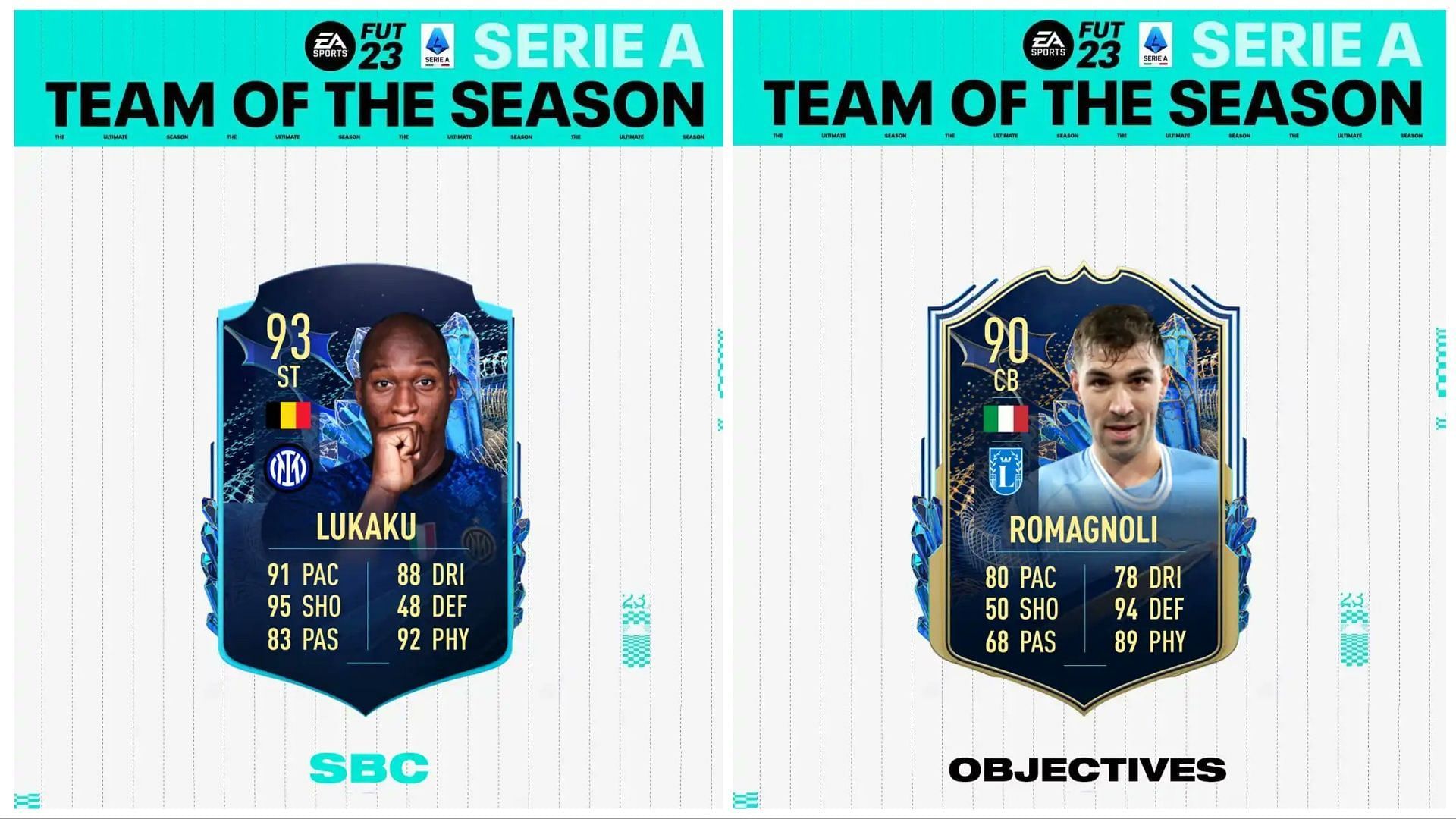 Serie A TOTS players have been leaked (Images via Twitter/FIFAUTeam)