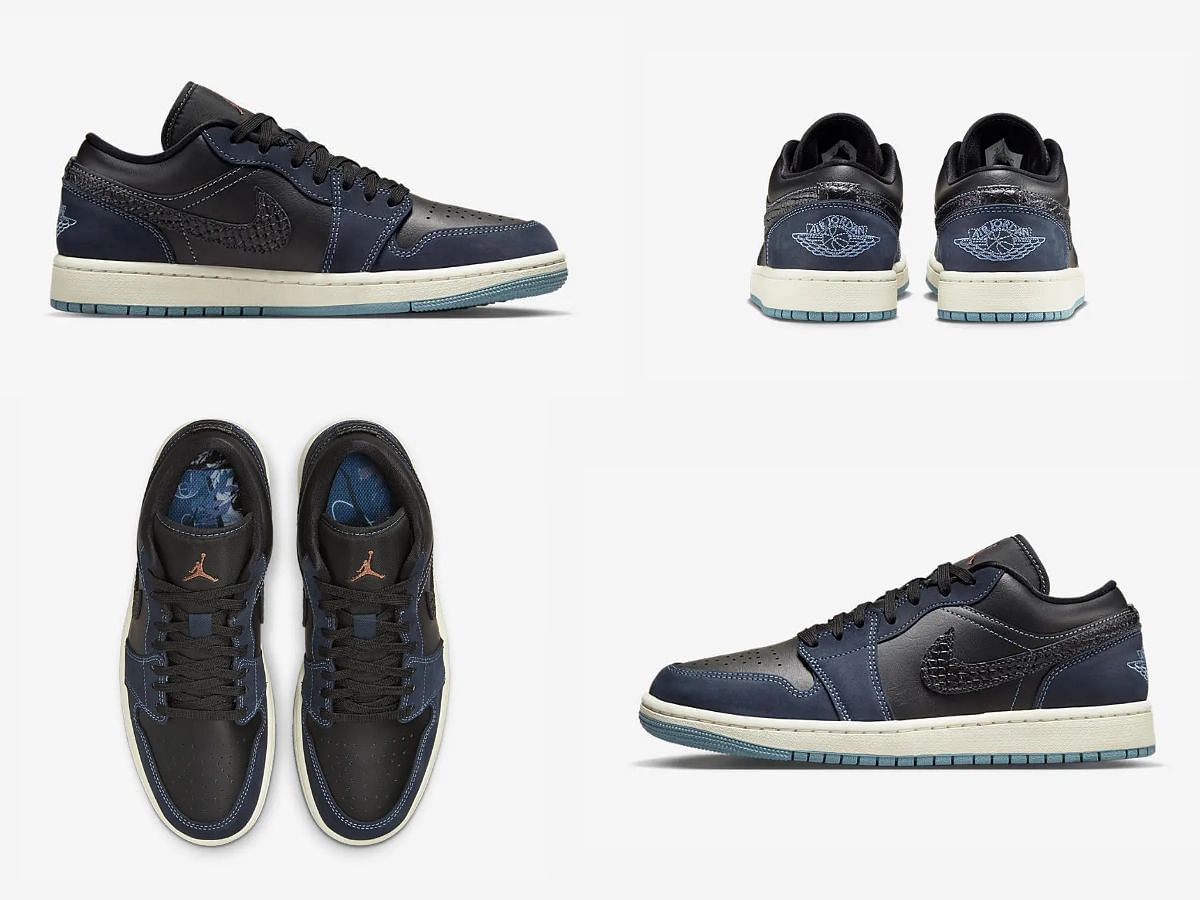 Upcoming Nike Air Jordan 1 Low &quot;Hoops Black&quot; sneakers (Image via Sportskeeda)