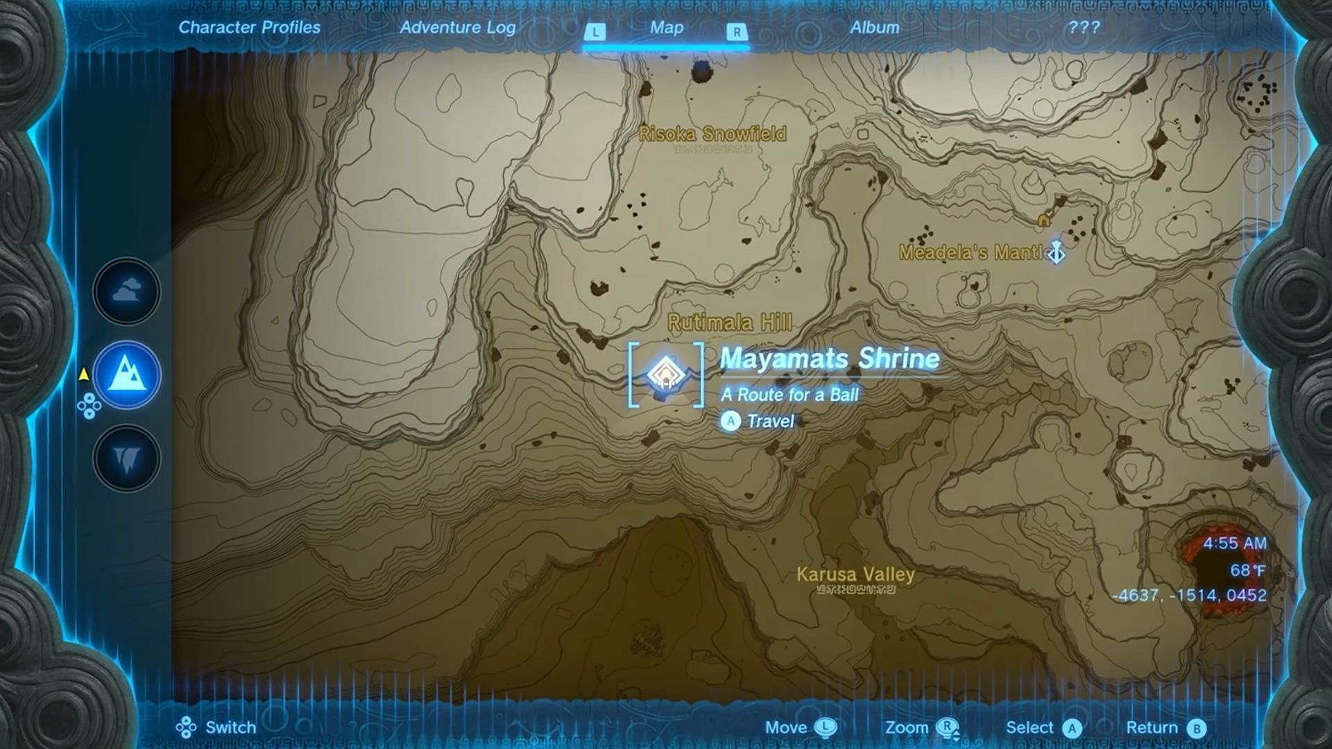 Mayamats shrine location in The Legend of Zelda Tears of The Kingdom (Image via Nintendo)