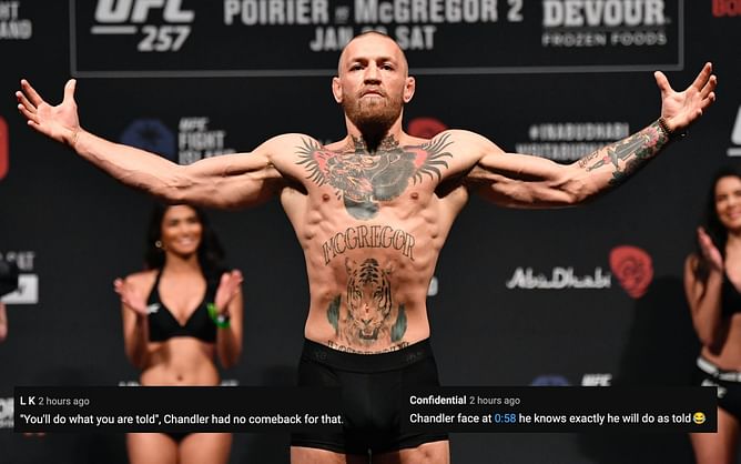 Fans laud Conor McGregor for his impeccable timing while telling Michael Chandler 'You'll do what you're told'