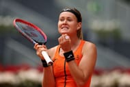 Marie Bouzkova at the 2023 Madrid Open.