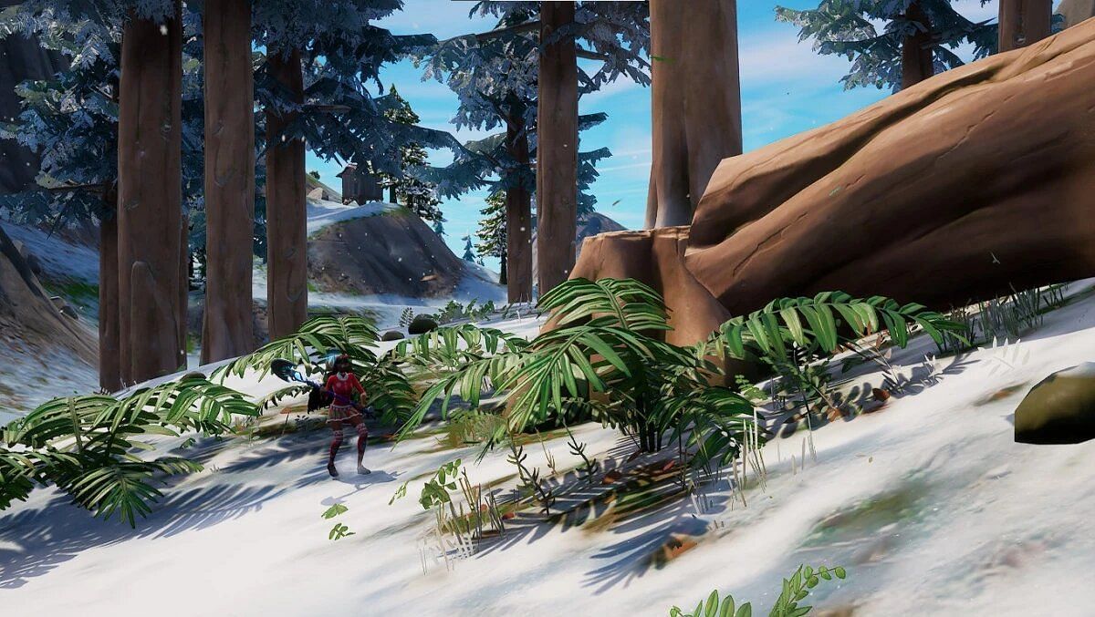 Knock down the Timber Pine with a lightsaber or your Force Ability (Image via Epic Games)