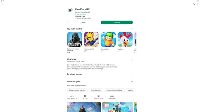 Free Fire OB40 update download size for Android and iOS (MAX version)