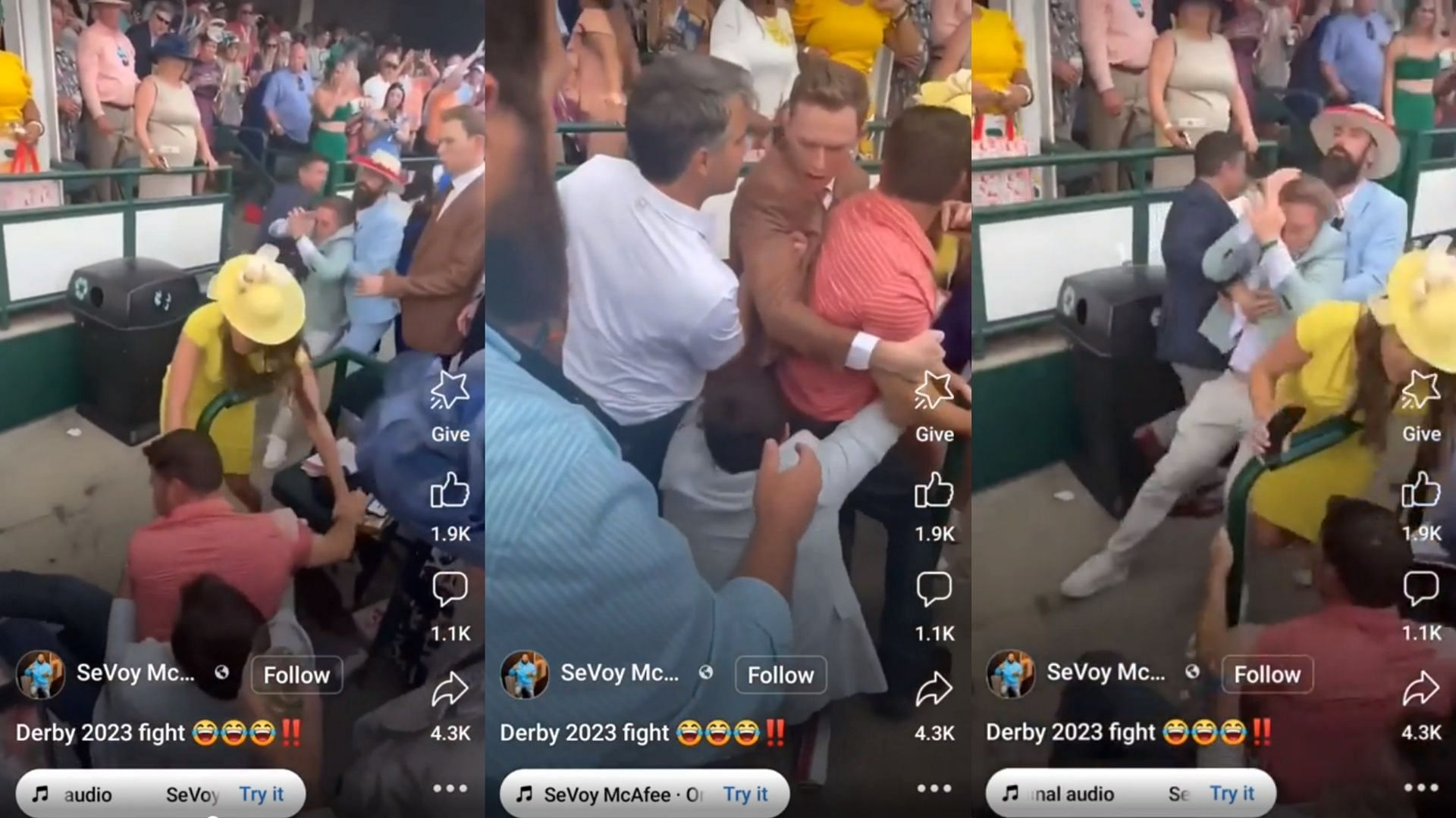 Kentucky Derby fight video leaves netizens stunned (Image via u/vinylskip/Reddit) 