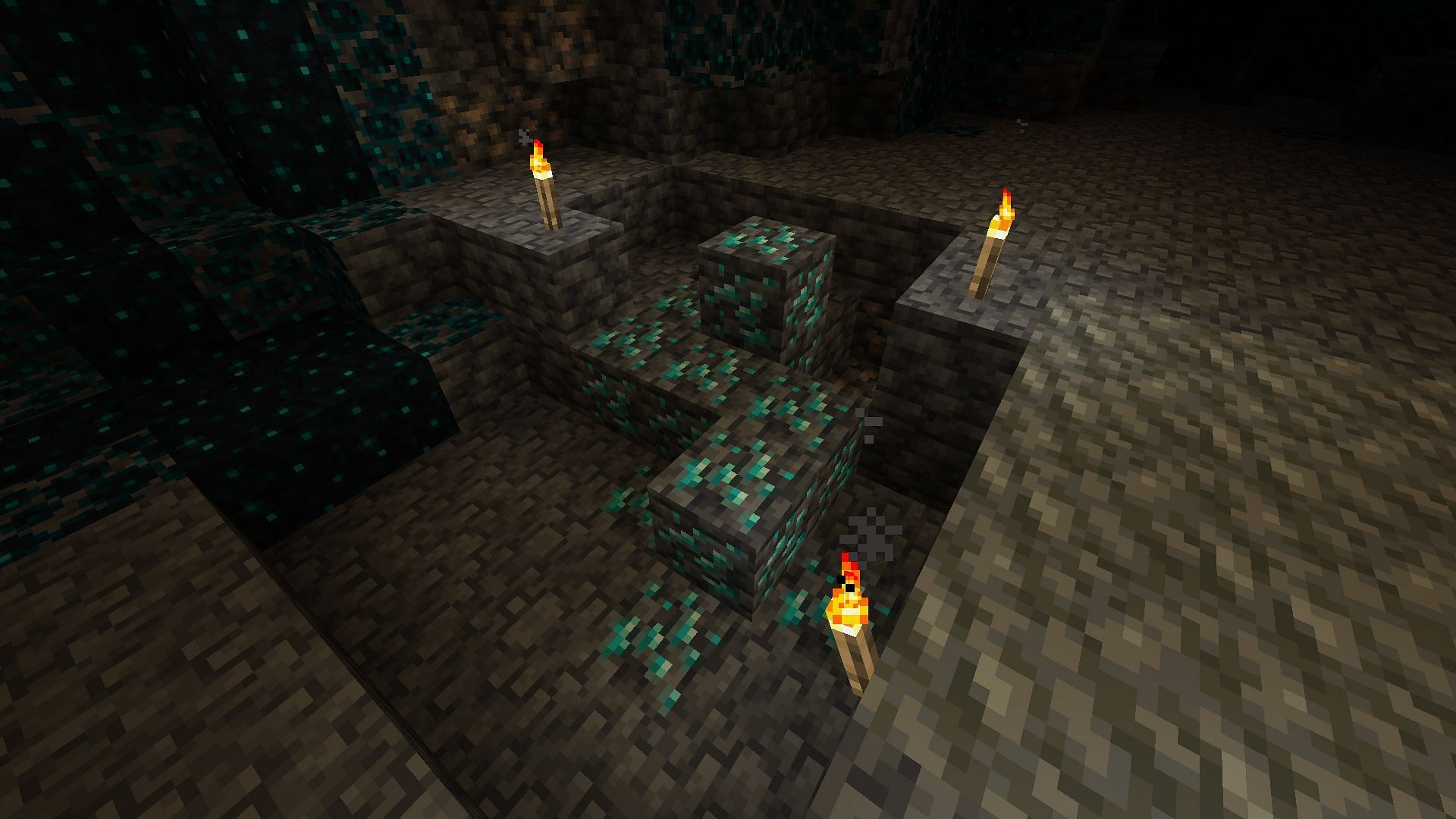 If Minecraft fans don&#039;t mind mining, they can find a nice diamond vein not too far from spawn (Image via Mojang)