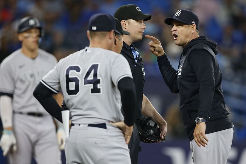 Why was Aaron Boone removed vs Blue Jays? Yankees manager ejected towards  end of game