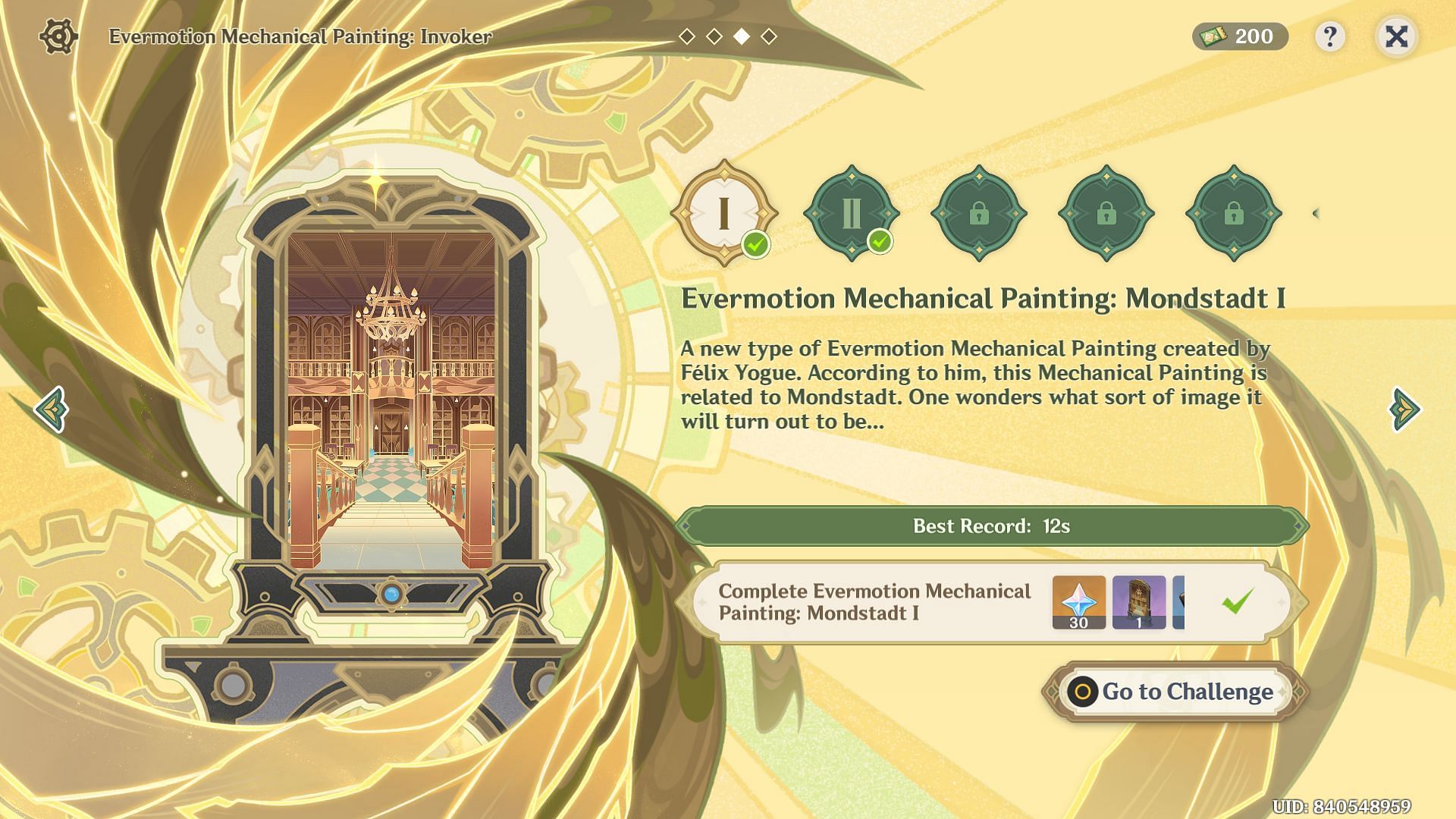 Evermotion Mechanical Painting rewards (Image via HoYoverse)