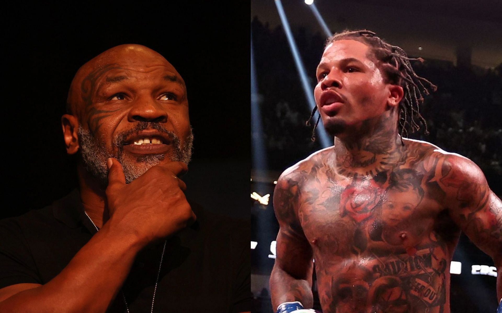 Mike Tyson (L), and Gervonta Davis (R).