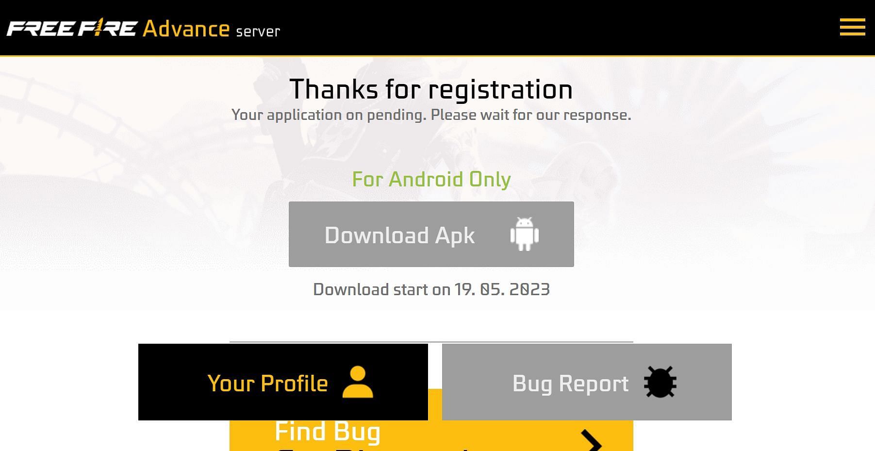 You may download the Advance Server starting from May 19 (Image via Garena)