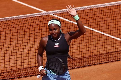 Coco Gauff in action at the Italian Open