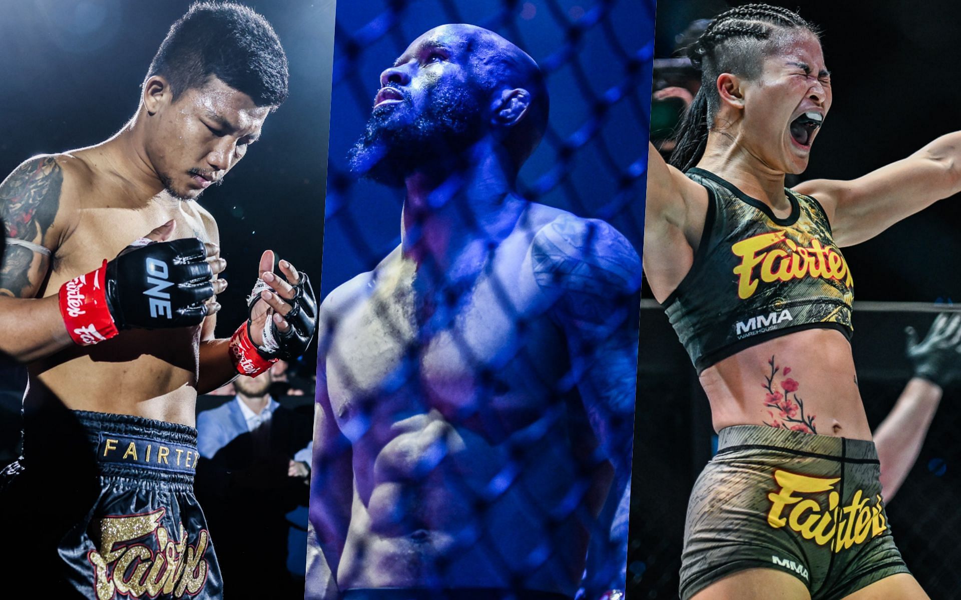 From left to right: Rodtang, Demetrious Johnson, Stamp | Photo credit: ONE Championship