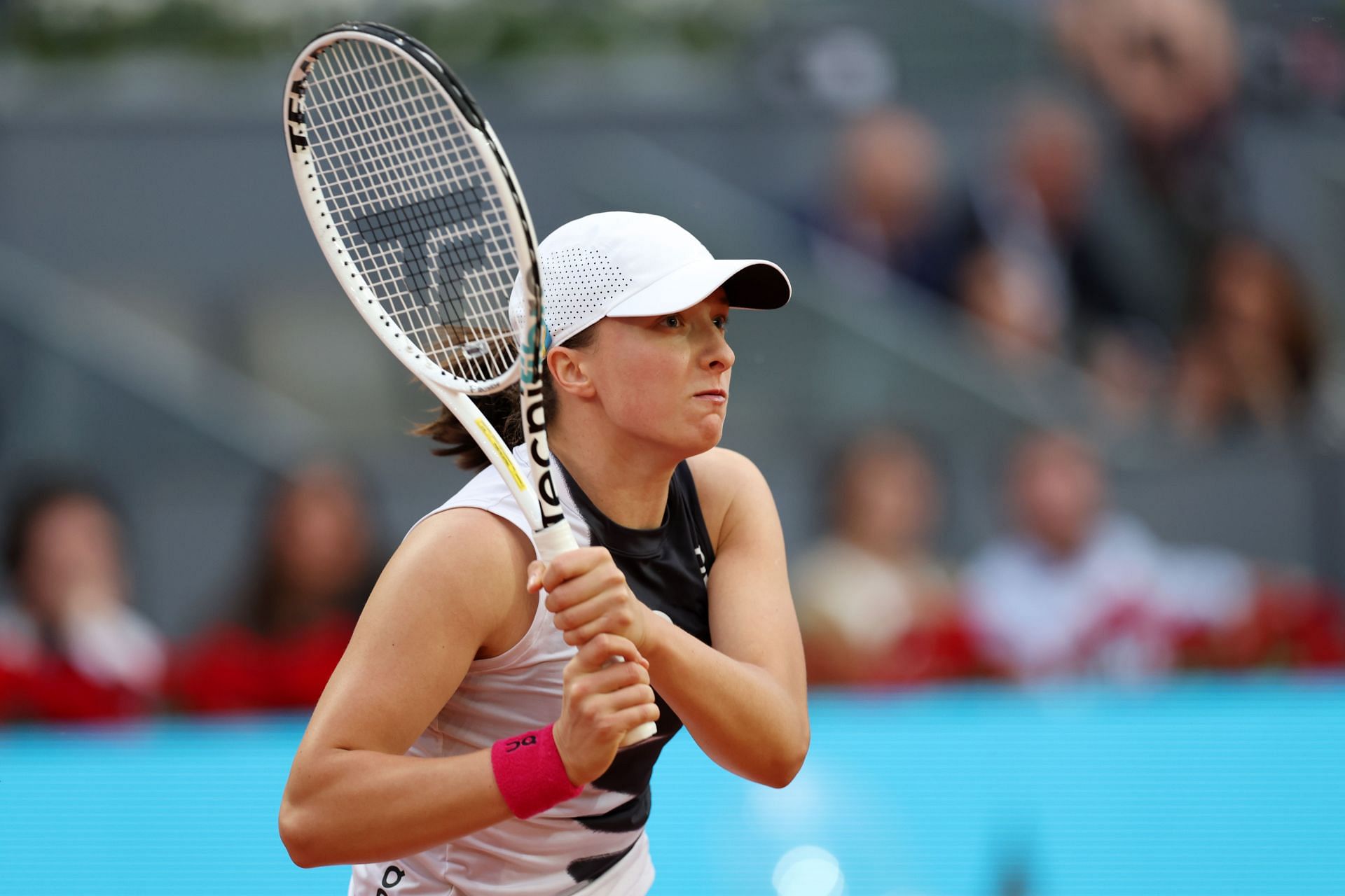 Iga Swiatek during her match against Petra Martic at the Madrid Open
