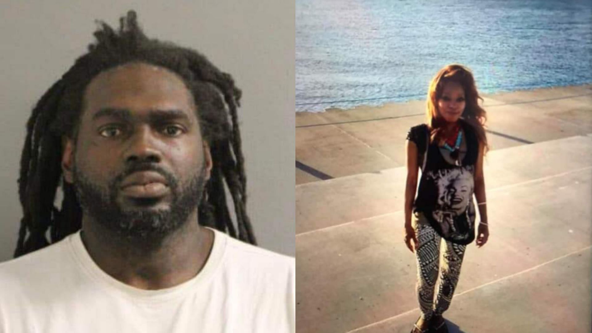 35-year-old Victor Terrell (left) is charged with arson in connection to the death of Stephanie Haynes (right). (Image via Facebook/Substance News)