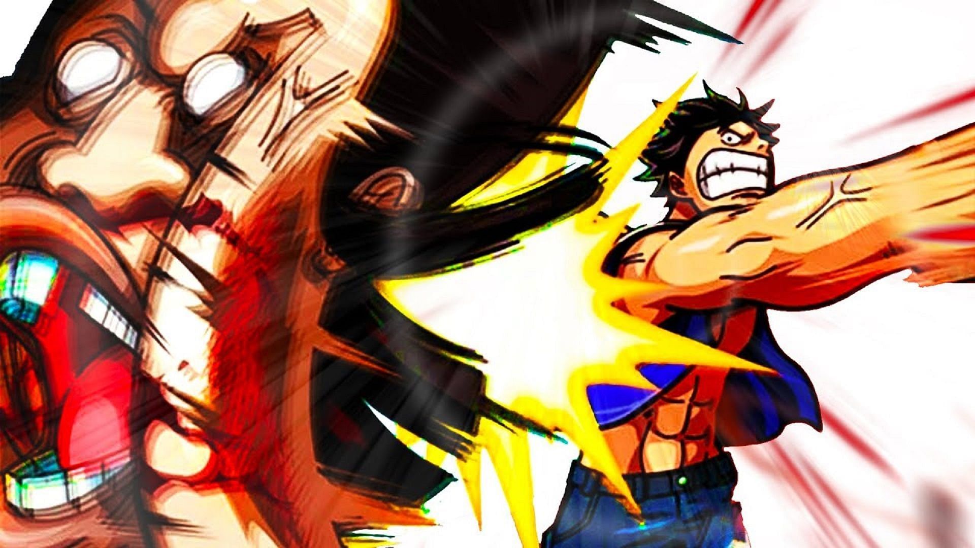 Luffy punching Saint Charlos (Image via Toei Animation, One Piece)
