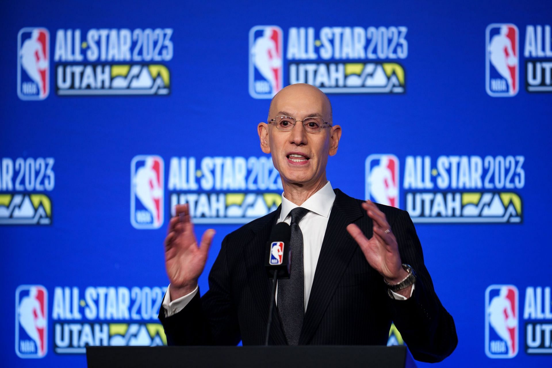 NBA Commissioner Adam Silver at the 2023 All-Star Game at Utah