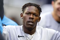 Miami Marlins fans worried as Jazz Chisholm Jr. was removed from the game after colliding into outfield wall: "Cover athlete curse"