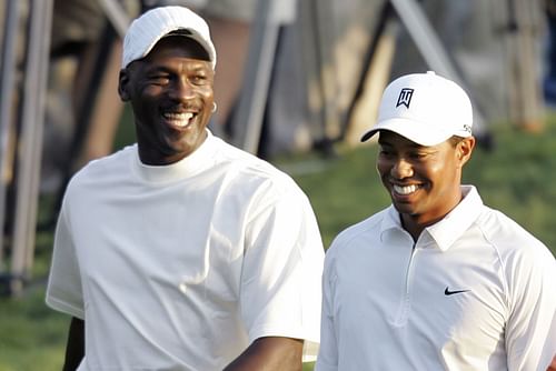 Chicago Bulls legend Michael Jordan and golf star Tiger Woods