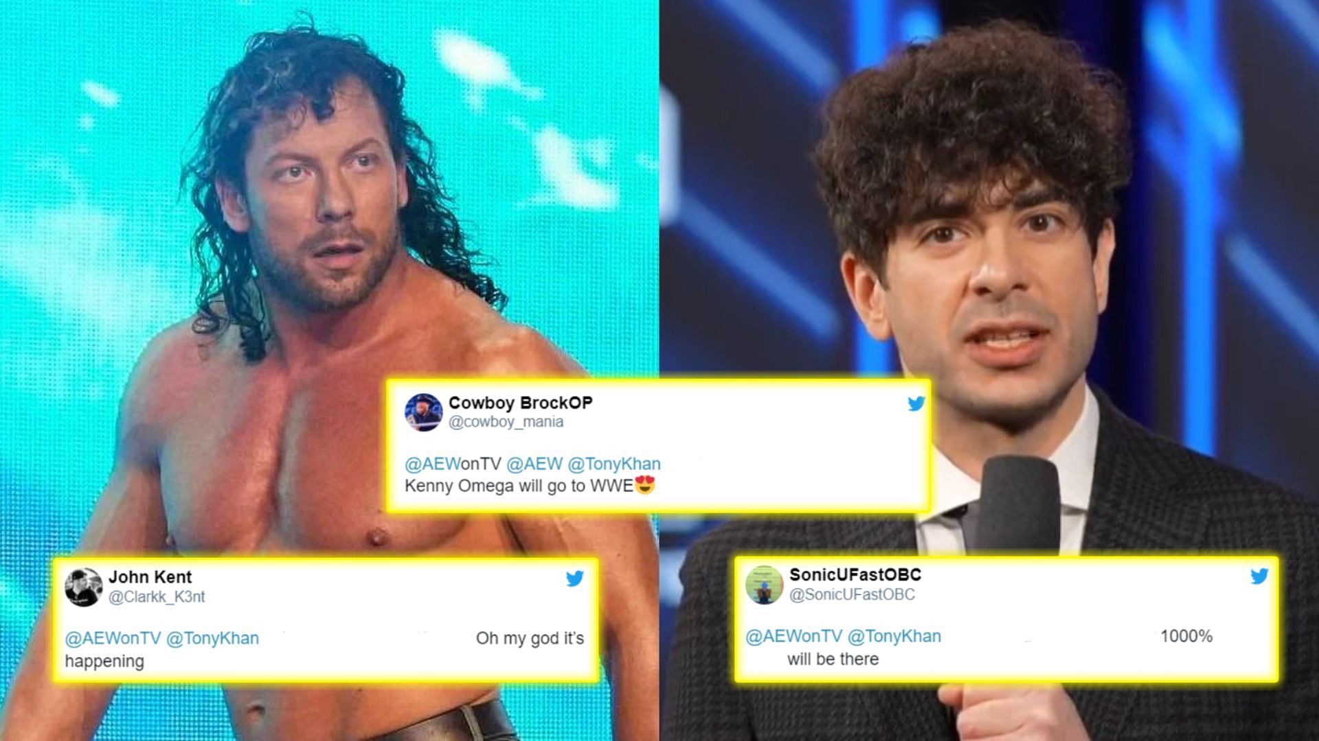 Kenny Omega9left); Tony Khan(right)