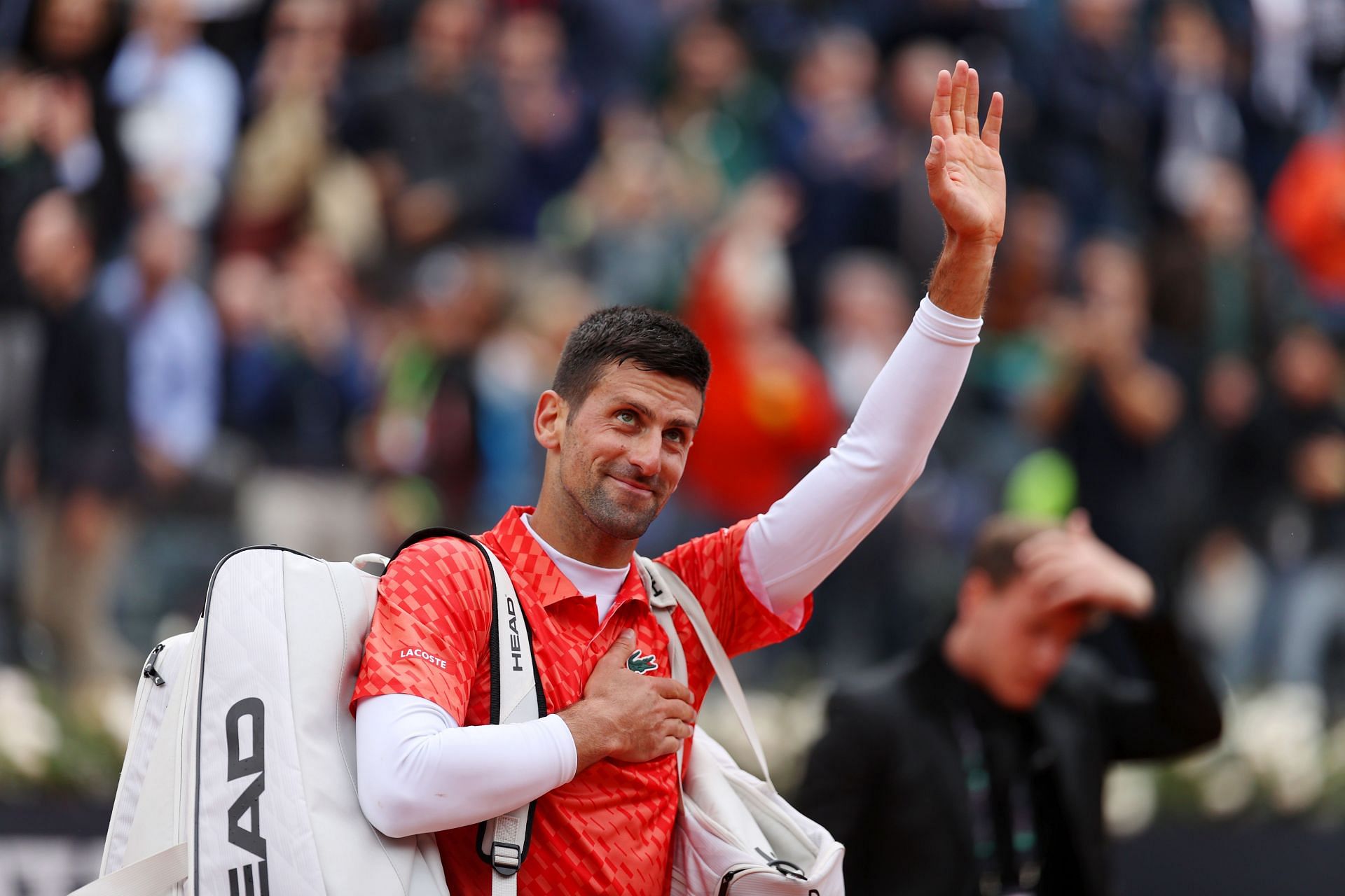 Novak Djokovic pictured at the Internazionali BNL D&#039;Italia 2023 - Day Ten.