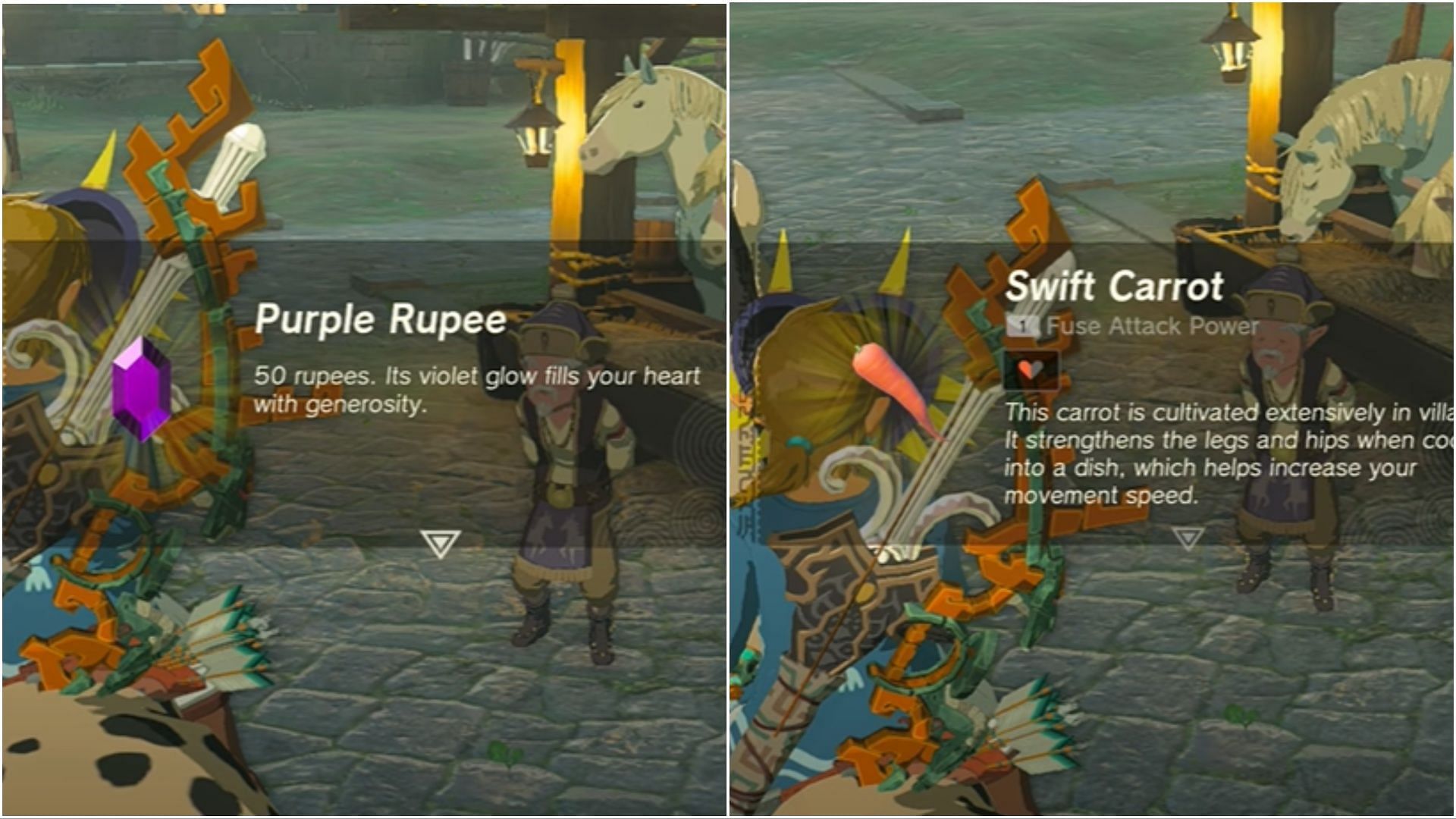 You will be awarded Fifty rupees along with a Swift Carrot (Image via The Legend of Zelda Tears of the Kingdom)