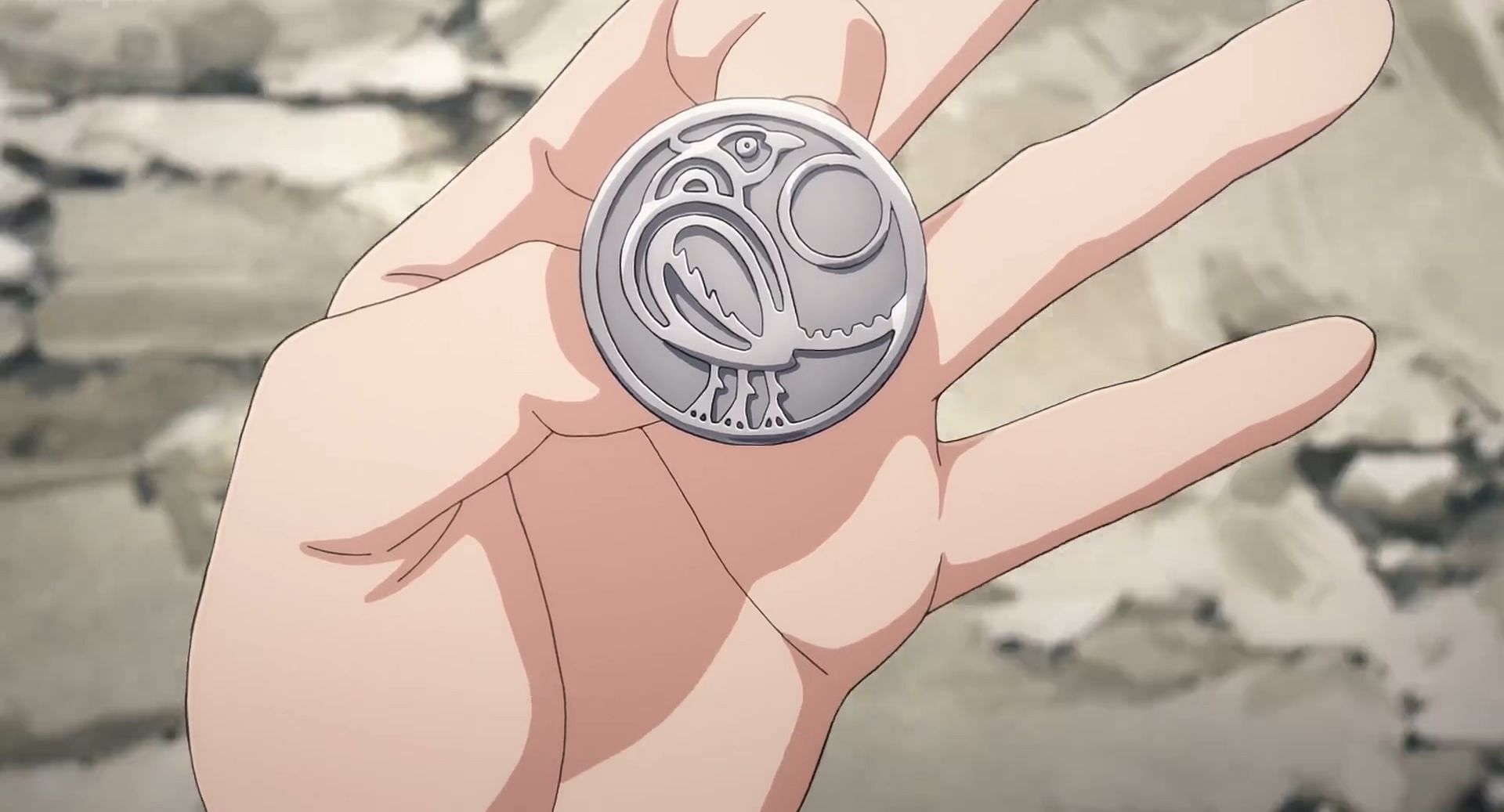 The pin that Dr. Usami had when he killed himself (Image via Production I.G.)