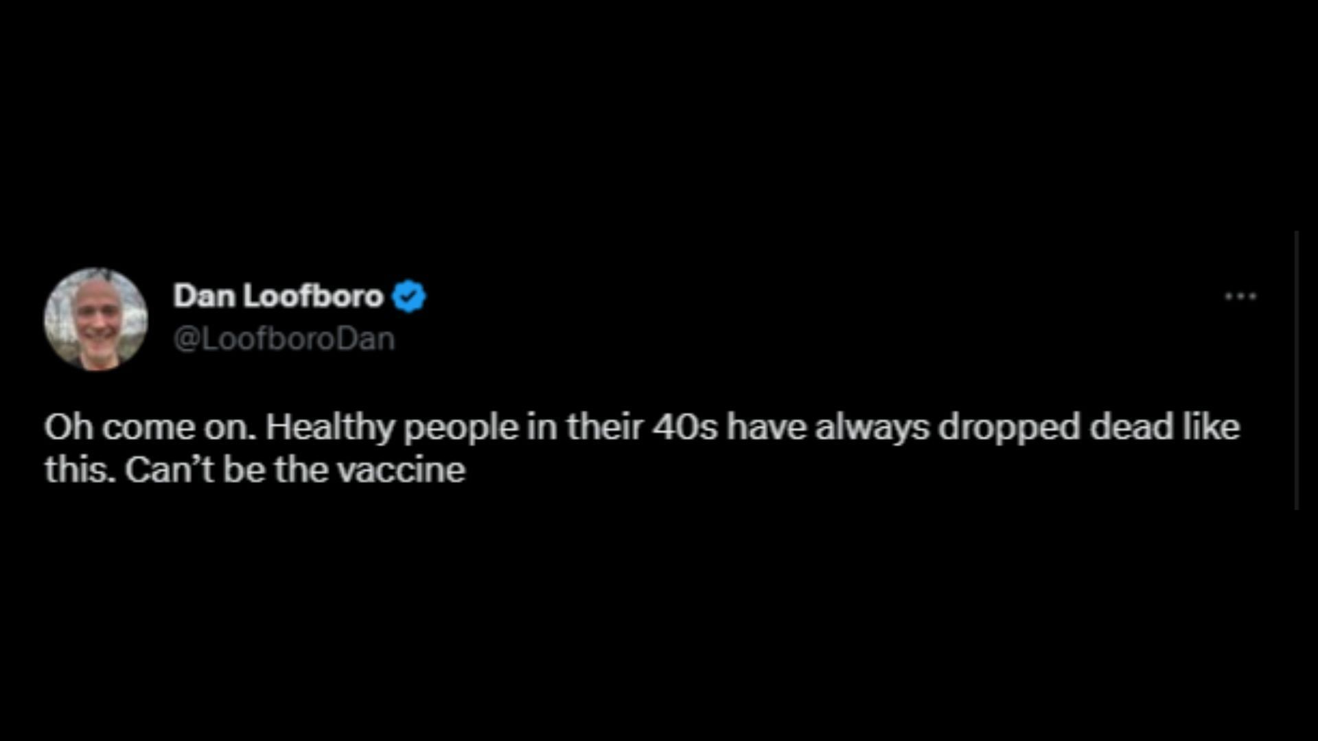 Screenshot of a Twitter user slamming vaccine speculations behind Zonfrillo&#039;s death.