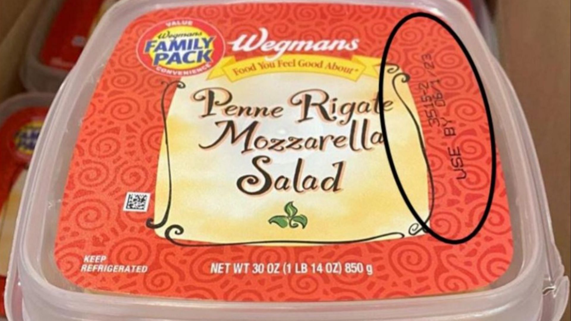 The recalled Wegmans Penne Rigate Mozzarella Salad may cause severe to life-threatening allergic reactions (Image via FDA)