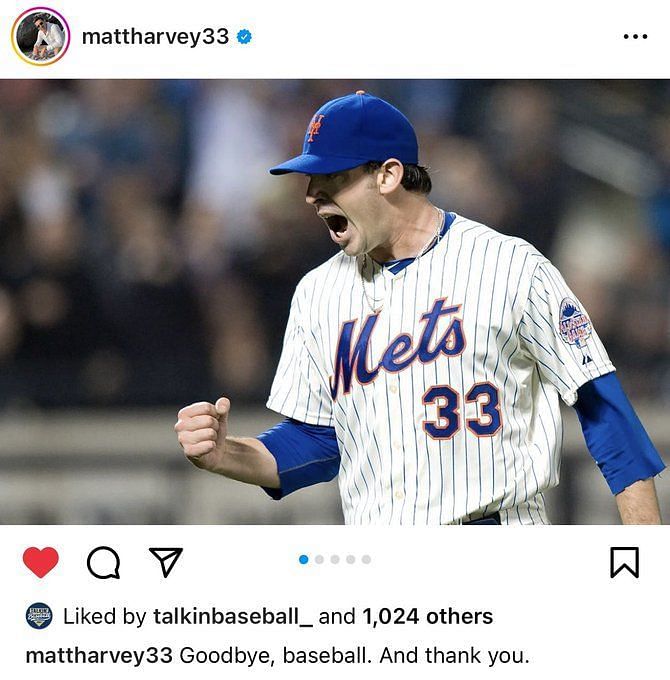 Today, Matt Harvey announced his retirement from baseball after 9