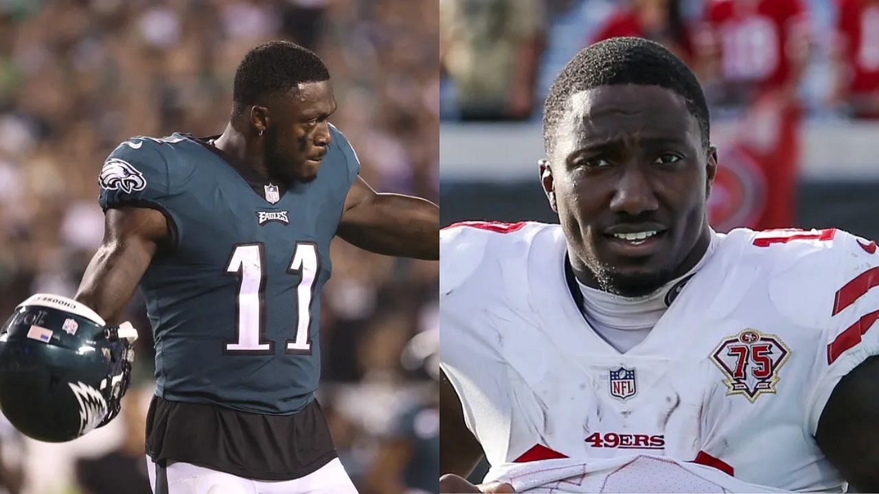 Philadelphia Eagles wide receiver AJ Brown nearly struck by car