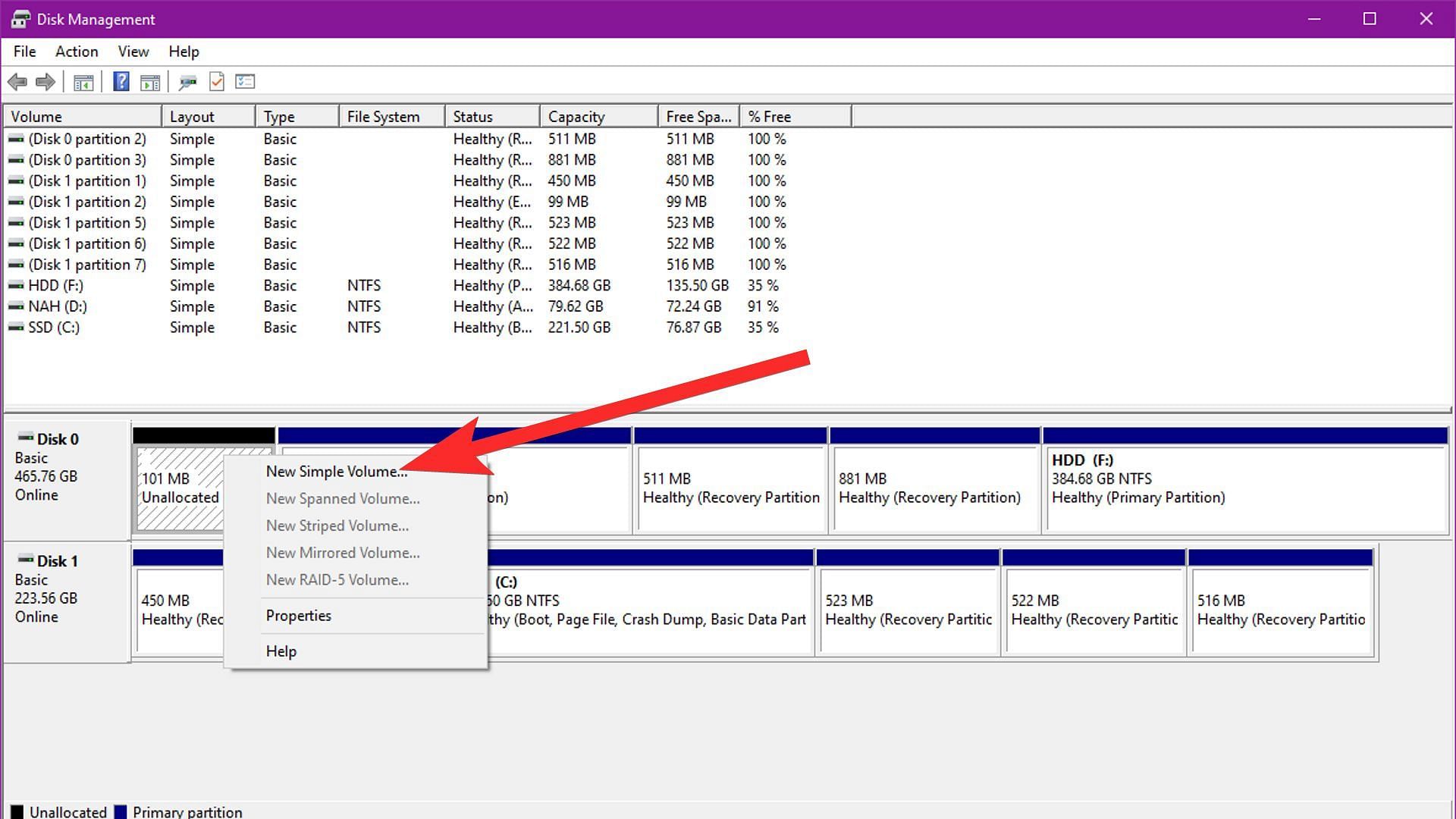 Press right-click on unallocated space and select New Simple Volume (Image via Sportskeeda)
