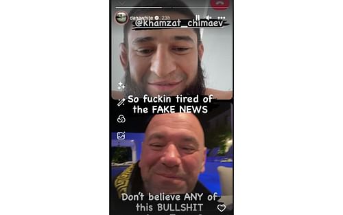 Screenshot from Dana White's Instagram story.