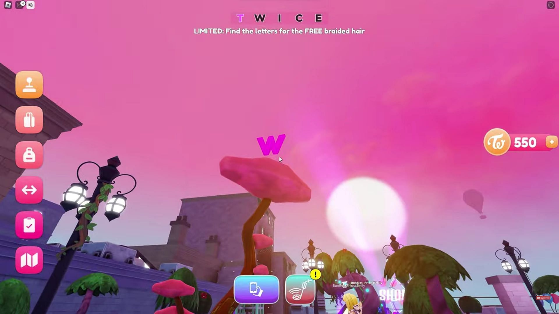 How to get the TWICE Pink Ombre Braids in Roblox Twice Square?