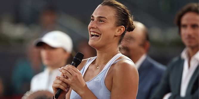 Aryna Sabalenka brings up 'cake' situation after winning Madrid Open