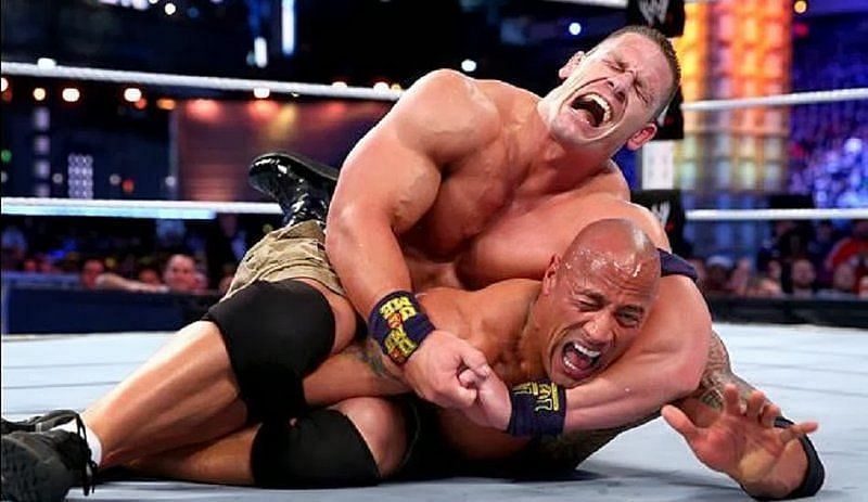 John Cena and The Rock main evented WrestleManias back-to-back