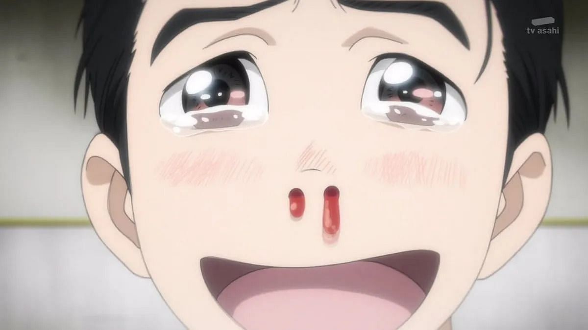 Bleeding of nose in anime. (Image via MAPPA)