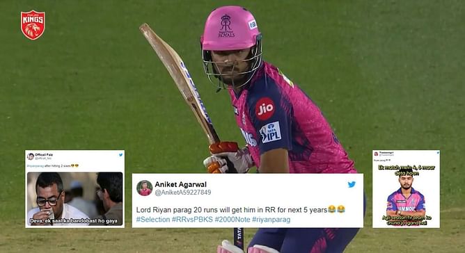 "Ek saal ka bandobast ho gaya" - Fans react hilariously to Riyan Parag’s 20 off 12 balls in winning cause vs PBKS