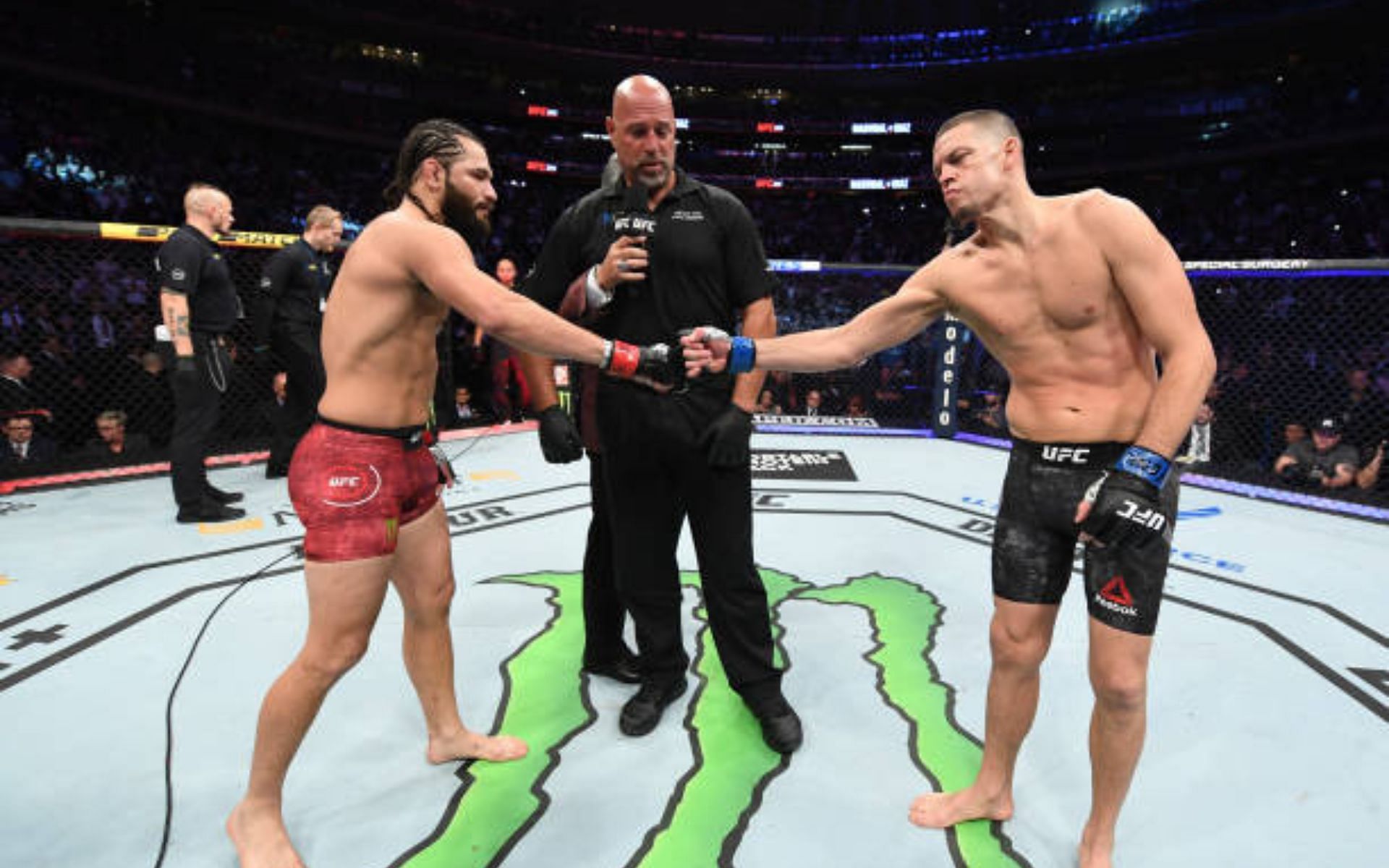 Jorge Masvidal and Nate Diaz [image courtesy of Josh Hedges/Zuffa LLC via Getty Images]