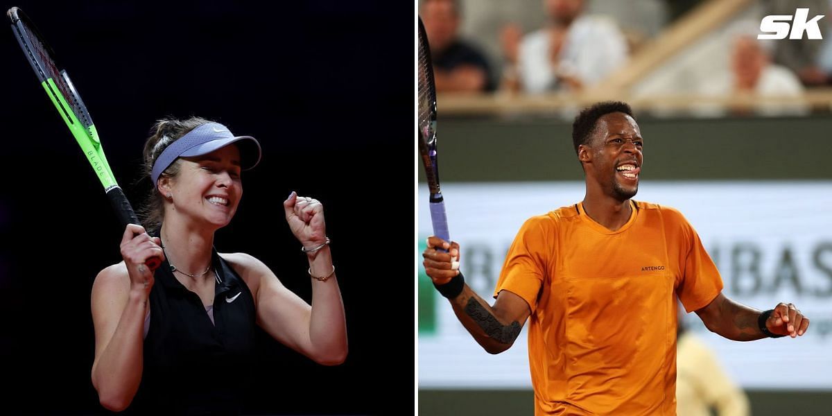 Elina Svitolina (L) and Gael Monfils