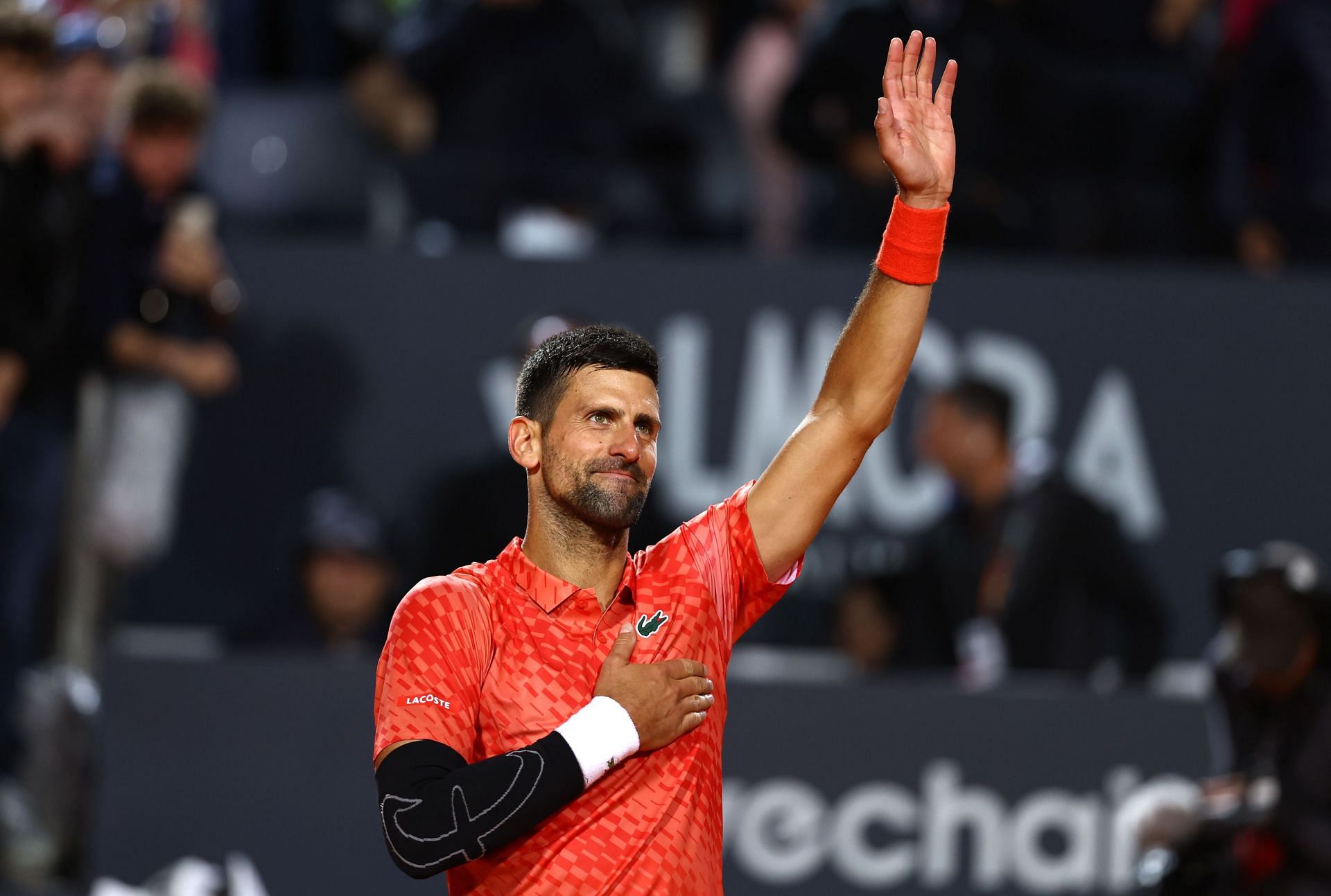 Novak Djokovic pictured at the Internazionali BNL D'Italia 2023