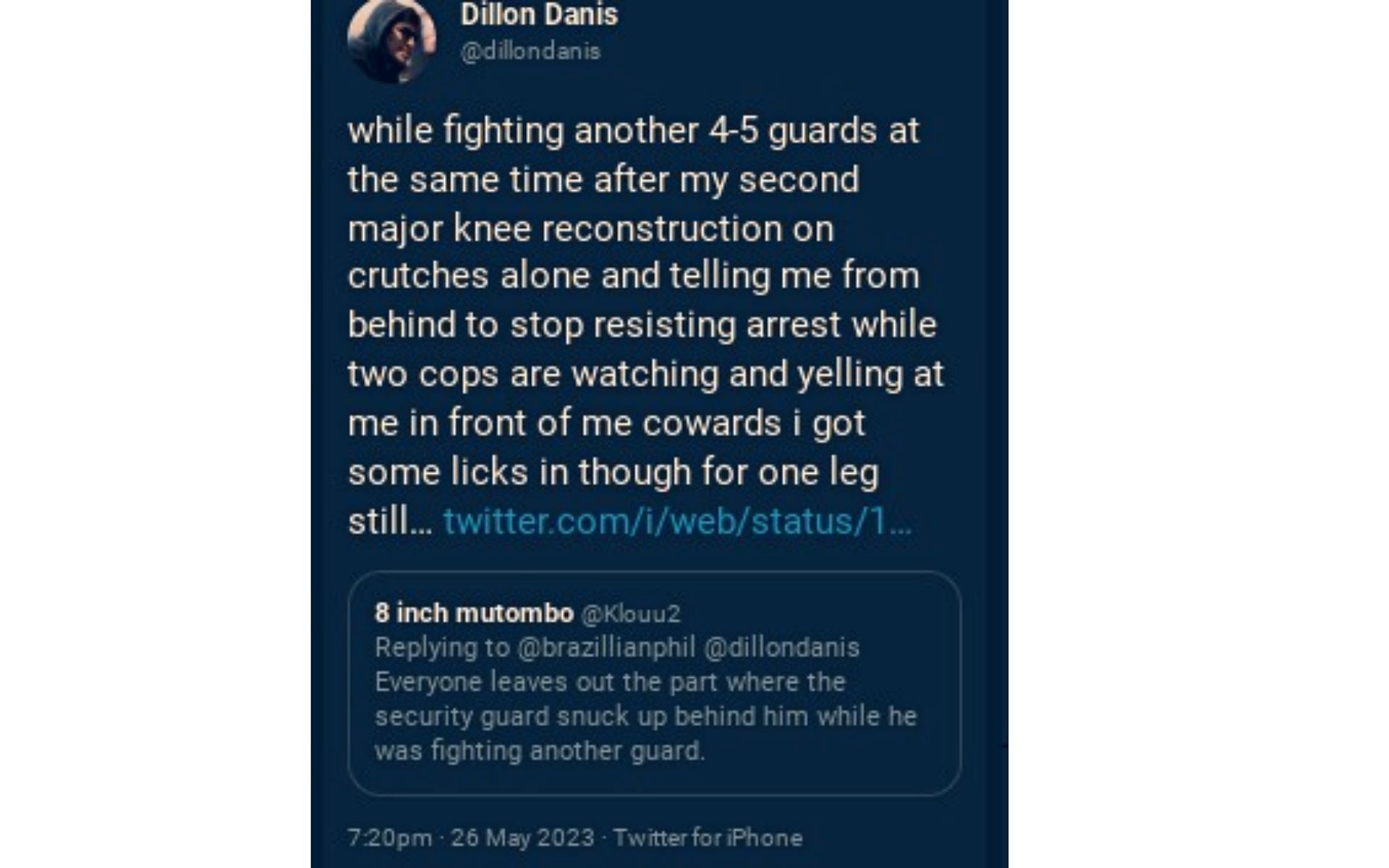 Dillon Danis&#039; now deleted tweet