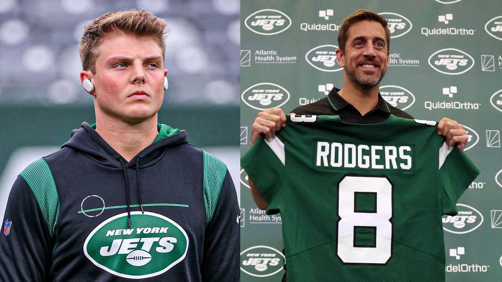 Zach Wilson (l) told to &quot;suck it up&quot; as Aaron Rodgers (l) takes over for the Jets
